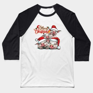 Merry Christmas Pigs! Baseball T-Shirt